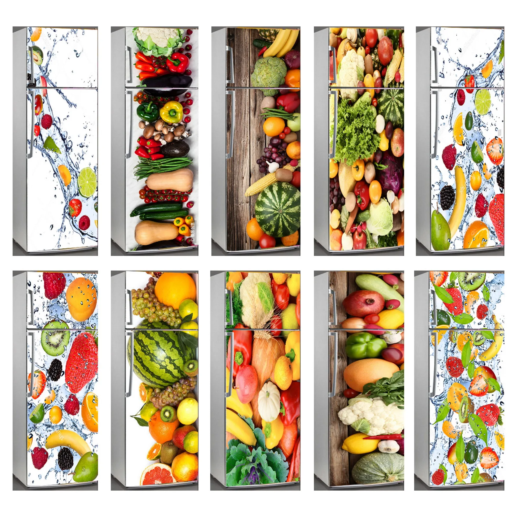 Самоклеящаяся 3d наклейка на холодильник для овощей и фруктов детская