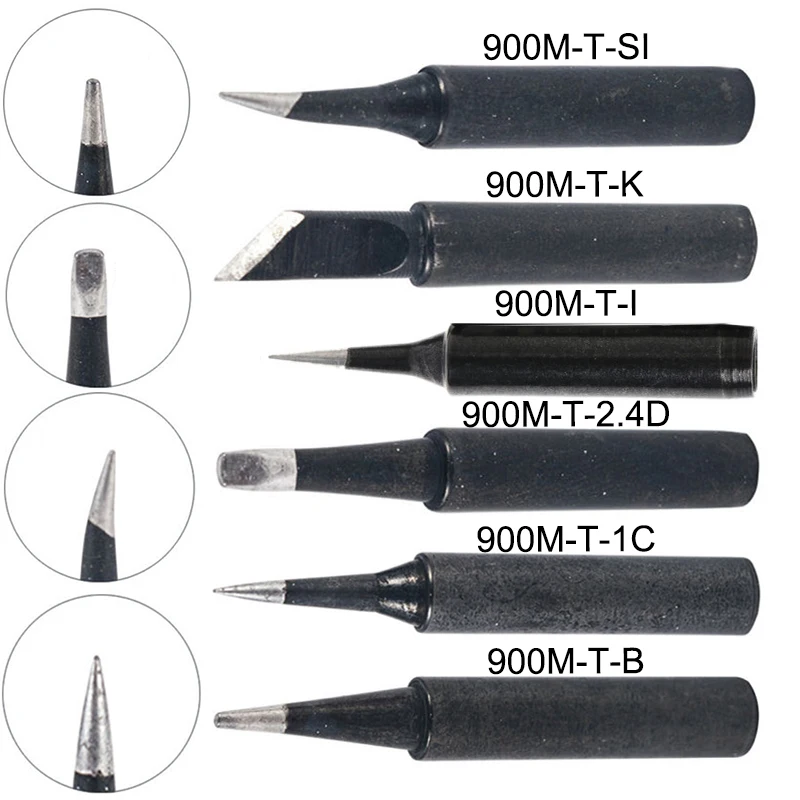 

New 5PCS Solder Soldering Iron Tip 900M-T Lead Free For Hakko Saike 936 852d+ 909D Welding Tips High Temperature Resistance