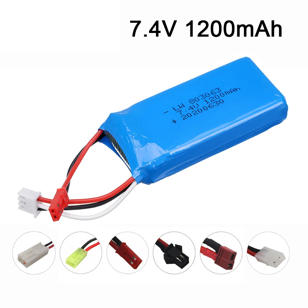 

7.4V 1200mAh 2S 30C Lipo Battery JST plug for MJX X101 X102h V262 V333 V353 V666 V912 V913 RC helicopter Drone spare batteries