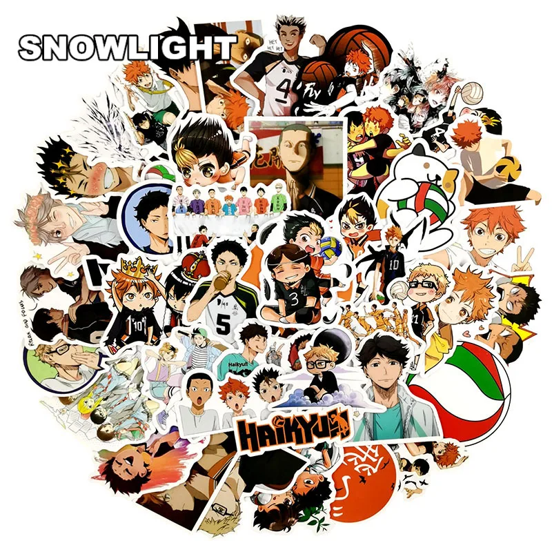 10/50pcs/set Japan Anime Haikyuu Cartoon Waterproof Sticker For Phone Skateboard Kids Toy Sticker Laptop Luggage Motorcycle