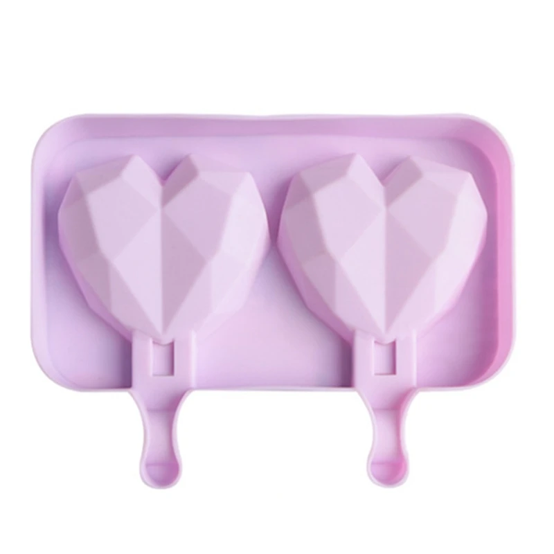 

Popsicles Moulds Ice Cube Tray Chocolate Dessert Diamond Love Heart Silicone W0YD