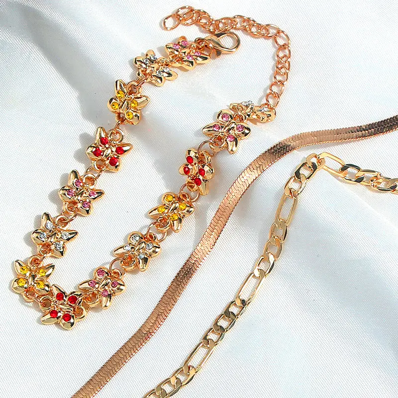 Плетеный браслет JJFOUCS 3 шт./компл. милый простой браслет-бабочка для женщин 5 видов