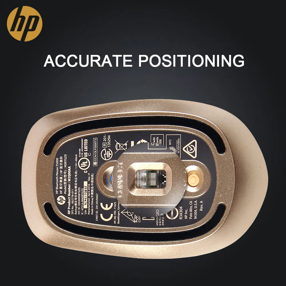 Беспроводная Бесшумная Bluetooth-Мышь HP тонкая портативная мини-мышь для ноутбука ПК