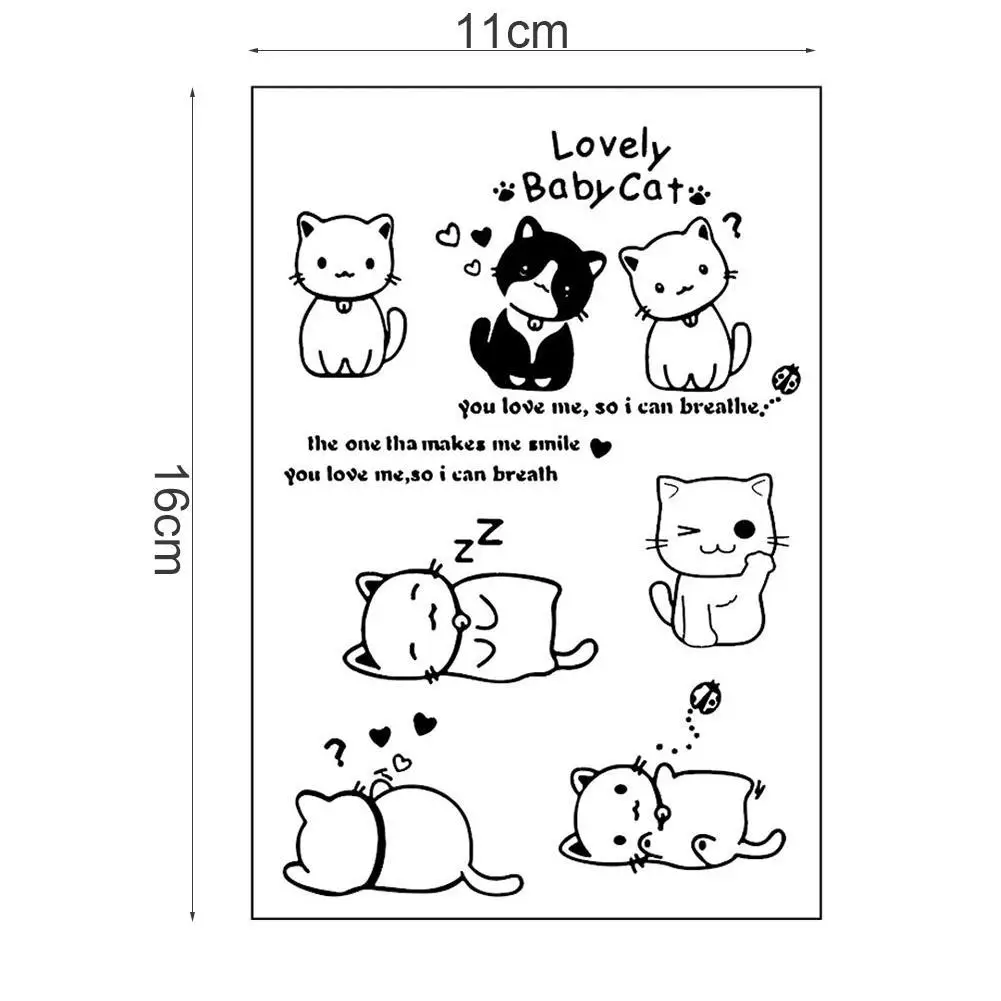 

Lovely Baby Cats Transparent Clear Silicone Stamp/Seal Sheets Album Decorative For DIY Scrapbooking/photo Stamp Clear Z5P2 F0W1