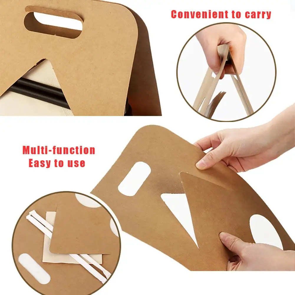 50 шт. одноразовых бумажных стаканчиков держатель для пакетов портативные чашки