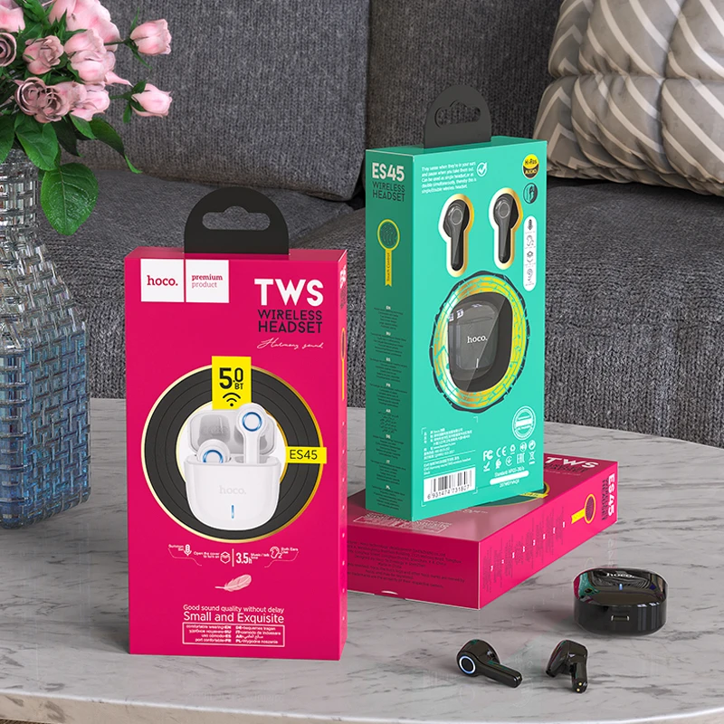 Фото TWS-стереонаушники HOCO с поддержкой Bluetooth 5 0 и сенсорным управлением Электроника TWS-стереонаушники HOCO с поддержкой Bluetooth 5 0 и сенсорным управлением Электроника