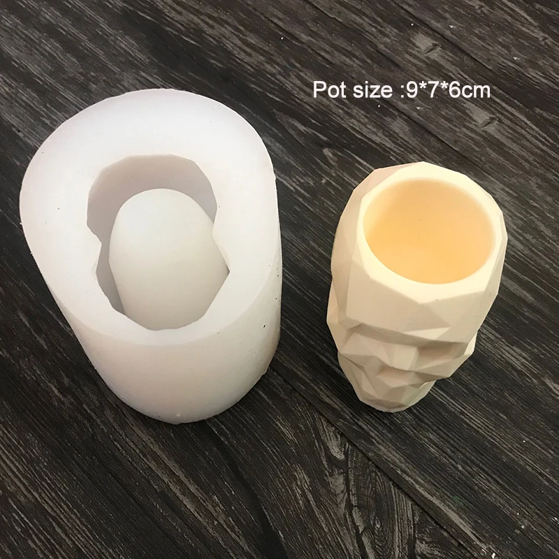 Череп головы бетон Плантатор формы геометрические свечи чай светильник