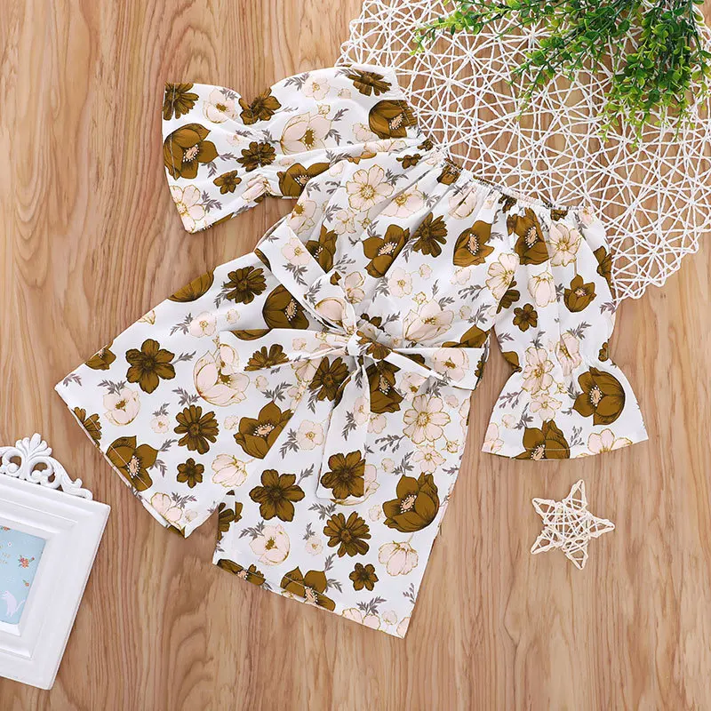 

Детская одежда, Летний комбинезон с коротким рукавом в европейском и американском стиле, комбинезон на одно плечо с принтом для девочек