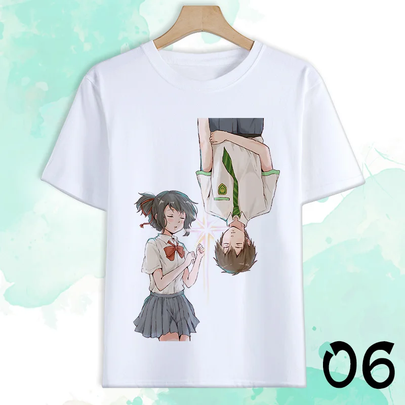 Japanese Anime Your Name Cosplay T Shirt Cartoon Tachibana Taki Miyamizu Mitsuha Print Summer T-Shirt Casual Top Tee Costume |
