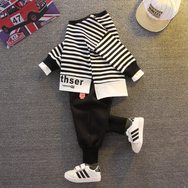 

Boys Clothes Children's Clothing Sets 2020 Autumn Long Sleeve Active Suits Letter Print Baby Clothes 2pcs Boy Set BT04