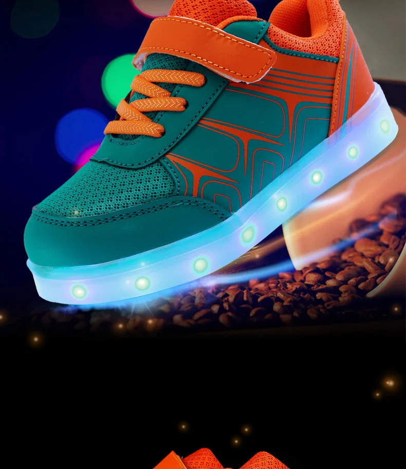Детский светодиодный свет обувь usb перезаряжаемая легкая сетка детская гирлянда