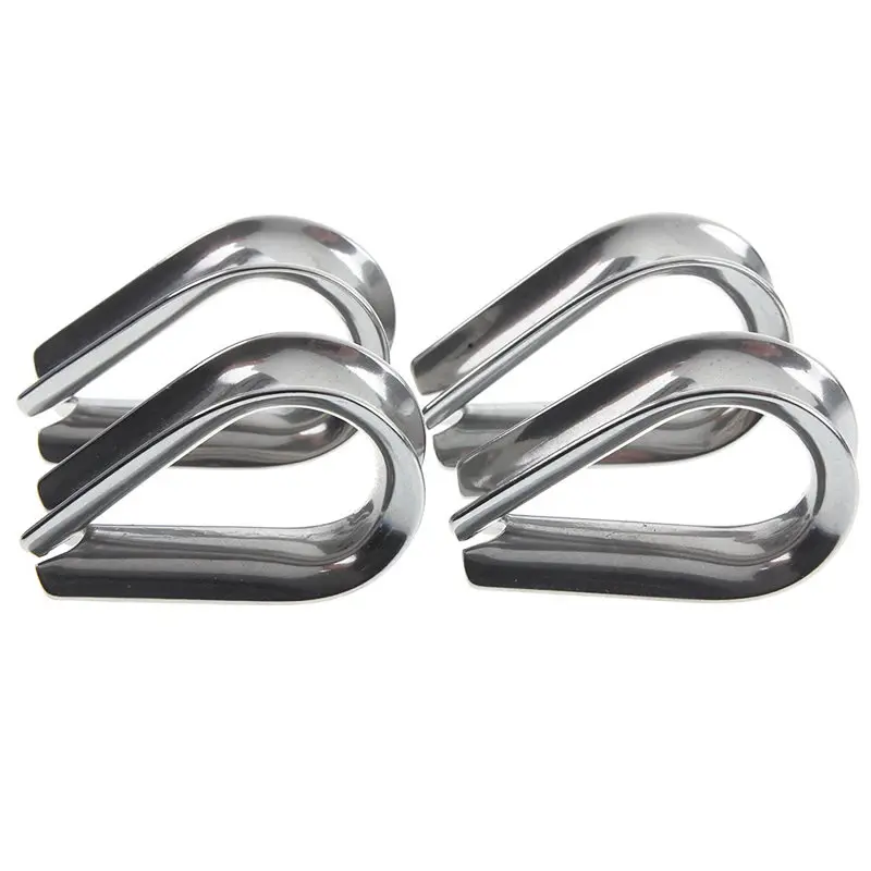

4 x Stainless Steel - m Wire rope loop Rope Thimbles