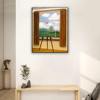 canvas painting the human condition by rene magritte famous posters print modern wall art picture for living room bedroom