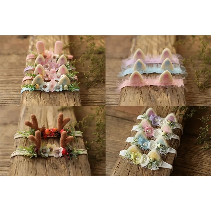 

Newborn Baby Girl Headband Bows Flowers Elastic Infant Hair Accessories Baby Photography Props Headwear Studio Shoot Accessories