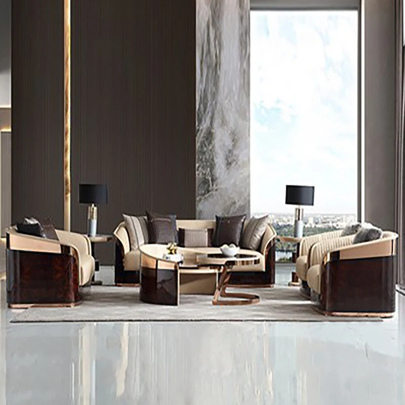 

Современный светсветильник роскошный кожаный диван, комбинированная итальянская вилла, роскошная комната в твердом переплете, Скандинавс...