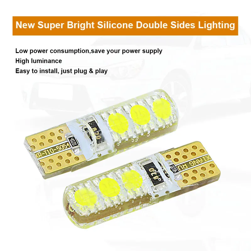 10 шт. T10 LED W5W Canbus 168 194 автомобильный габарисветильник для Hyundai Solaris Getz Kia Spectra Rio 3 Optima
