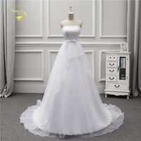 vintage simple wedding dresses 2021 a line strapless bridal dress sweep train bow robe de mariage vestido de noiva fast shipping