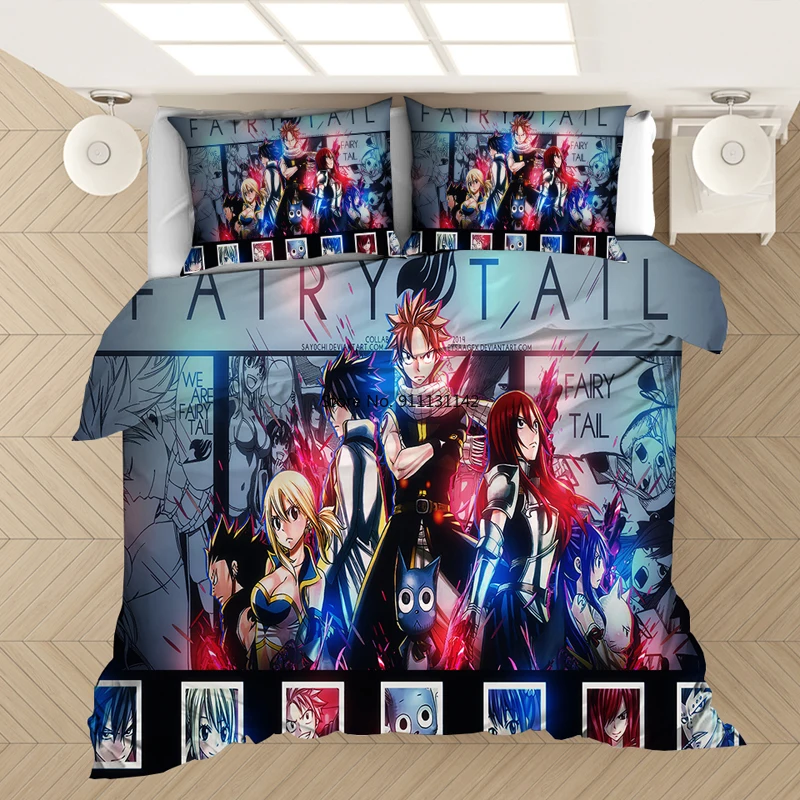 FAIRY TAIL постельное белье с аниме комплект пододеяльников наволочек постельного