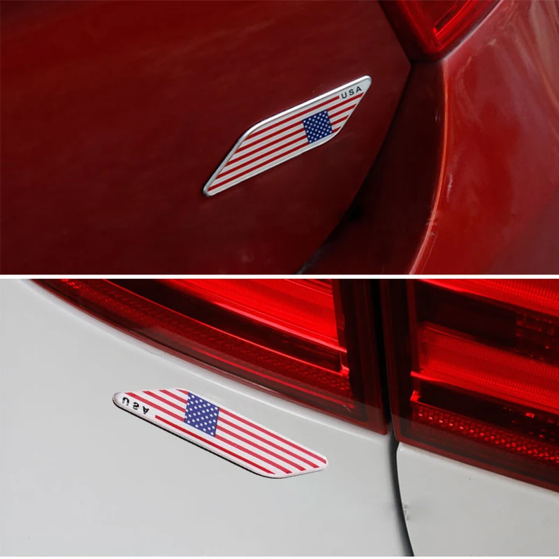 DSYCAR 2 шт./компл. 3D металлический флаг США американский Автомобильная эмблема