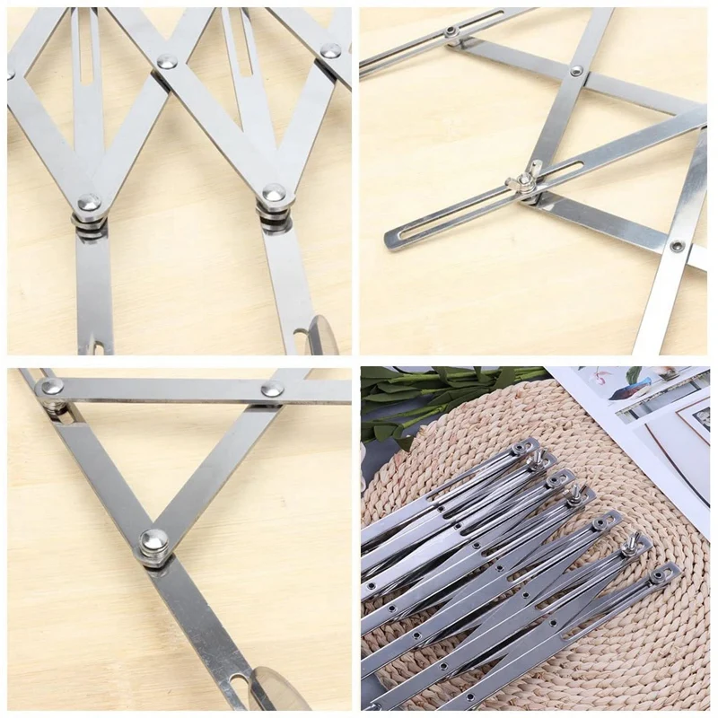 

7-Wheel Pastry Cutter Stainless Steel Expandable Pizza Slicer Multi-Round Pastry Knife Baking Cutter Cookie Roller