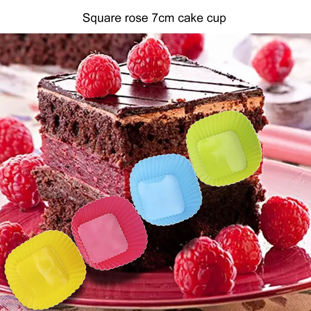 Силиконовая чашка для маффинов круглая звезда форма сердца квадратная Роза 7 см