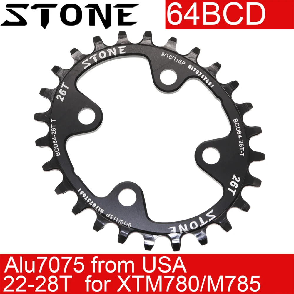 Камень кольцо 64BCD Овальный для Shimano XTM780 M785 22T 24t 26t 28T зуб MTB велосипед зубная