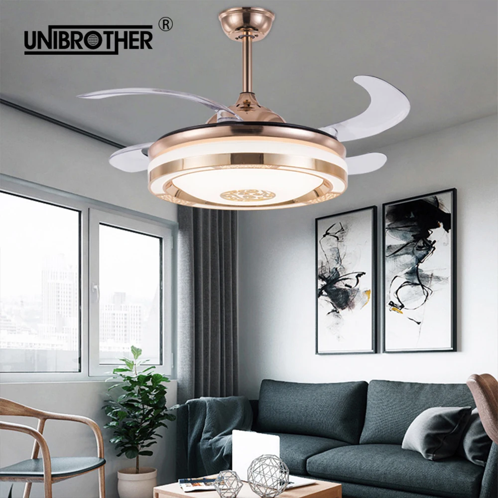 Günstig Unsichtbare Led Decke Fan Licht Smat Unterstützung Handy APP Inverter Esszimmer Schlafzimmer Mit Fernbedienung Dimmen