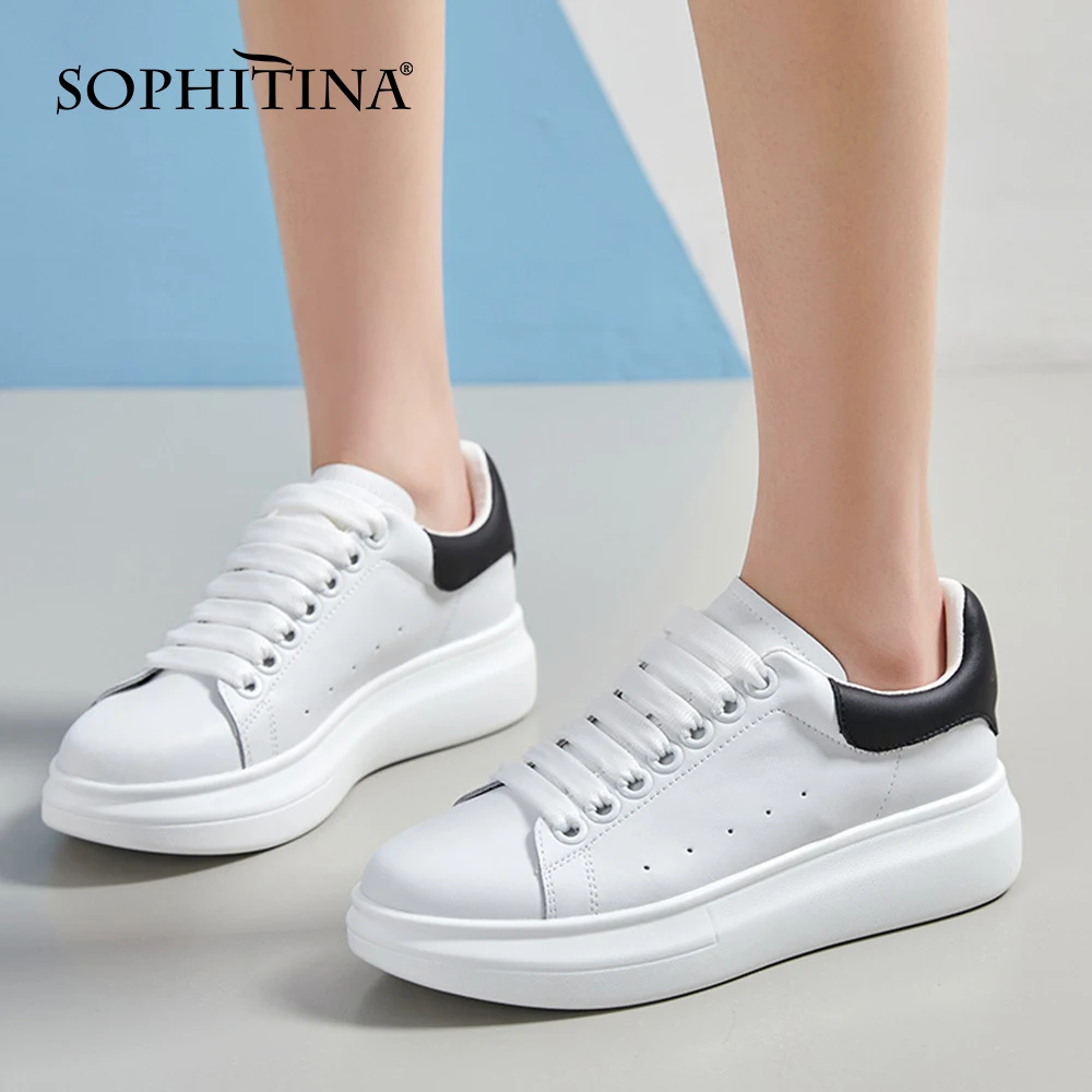 

Кроссовки женские из натуральной кожи, на платформе