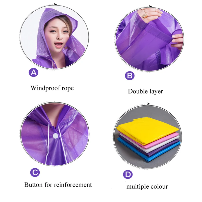 

Raincoat Women Men Impermeable Thickened Waterproof Raincoat Tourism Outdoor Hiking Rain Poncho Raincoat Hooded Rain Coat