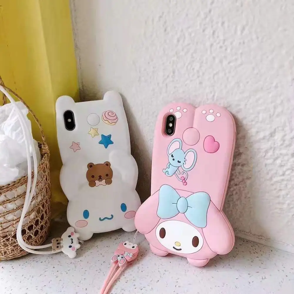 3D Cute phone Case Cover for iphone 11 pro X XR XS Max 7 8 plus Super Cartoon 6 6S Plus My Melody Dog Soft case |