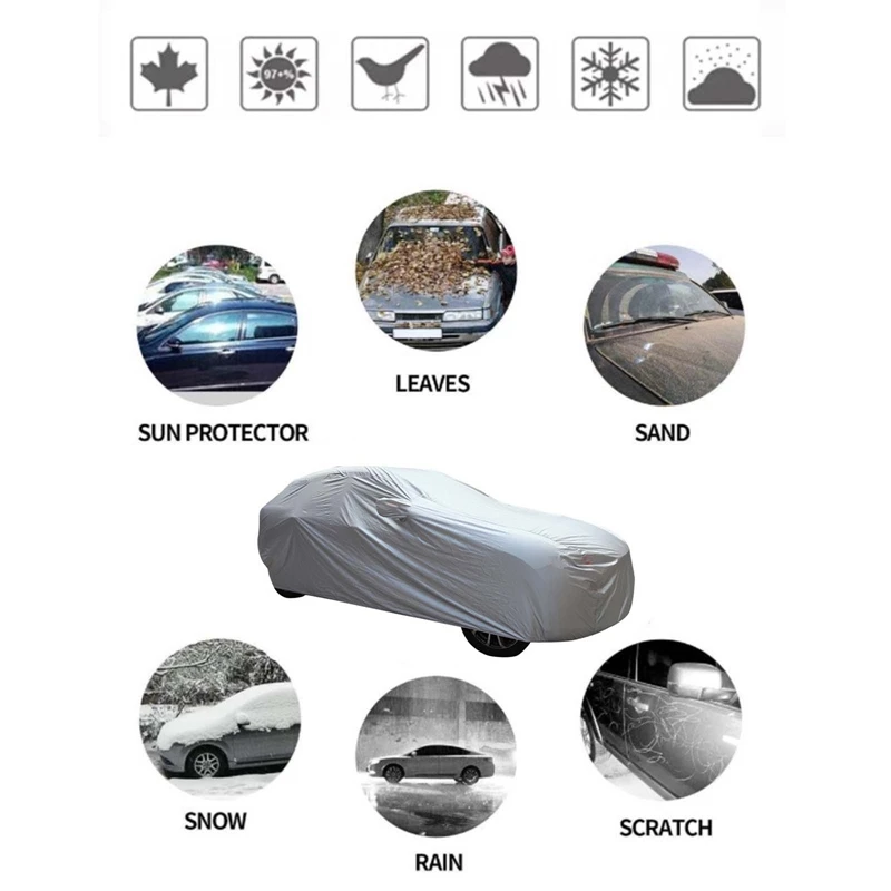 

Universal Full Car Covers Dustproof Outdoor Indoor UV Snow Resistant Sun Protection Polyester Cover Universal For Suv Toyota