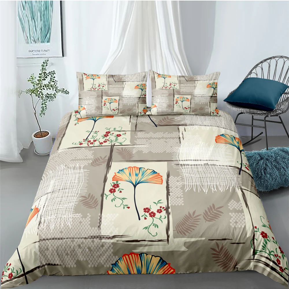

3D Bedding Set Green Leaf Printed Duvet Cover Set Soft Plant Quilt Cover Kids Adults Bedroom 90 Single Double Queen King Size