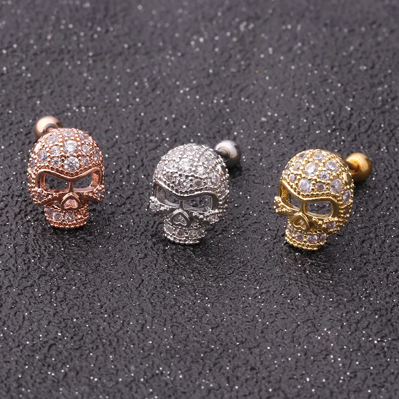 Sellsets 1 шт. Новое поступление Розовое золото серебристый оттенок CZ Сова череп