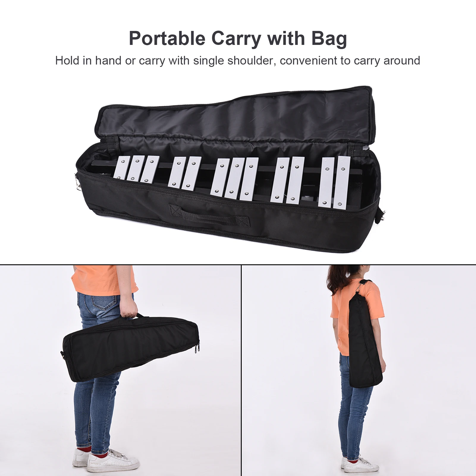 Складной 30 Примечание колокольчики деревянный ксилофон рамка Алюминиевые пруты