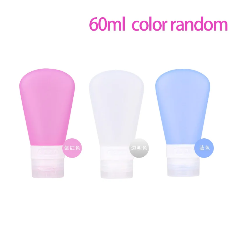 60ml color random 60 мл/45 мл четыре-в-одном пластиковые пустые бутылки портативная бутылка для душа шампунь дорожный Упаковочный пресс-бутылка для лосьона контейнер - Цвет: 60ml color random