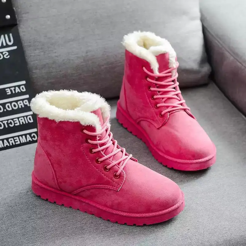 rose red Мужские ботинки для пары; коллекция года; зимняя обувь; женские и мужские ботинки с плюшевой подкладкой; Botas Mujer; водонепроницаемые ботинки в австралийском стиле; женские ботинки - Цвет: rose red