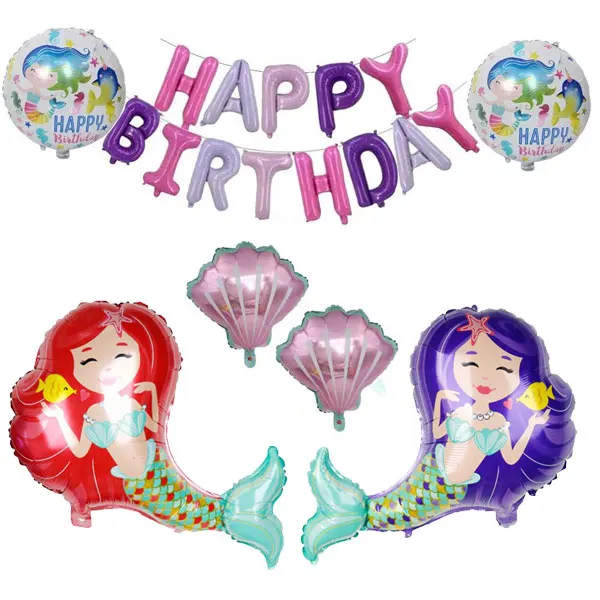 Русалки вечерние шар 7 шт. Русалка на день рождения воздушные шары украшения