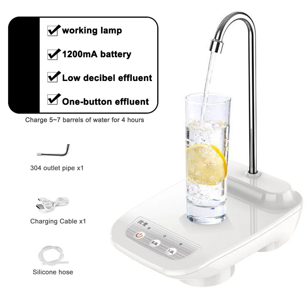 White Rechargeable Электрический диспенсер для воды беспроводной портативный Электрический Автоматический водяной насос ведро бутылка Диспенсер USB Перезаряжаемый водяной насос - Цвет: White Rechargeable