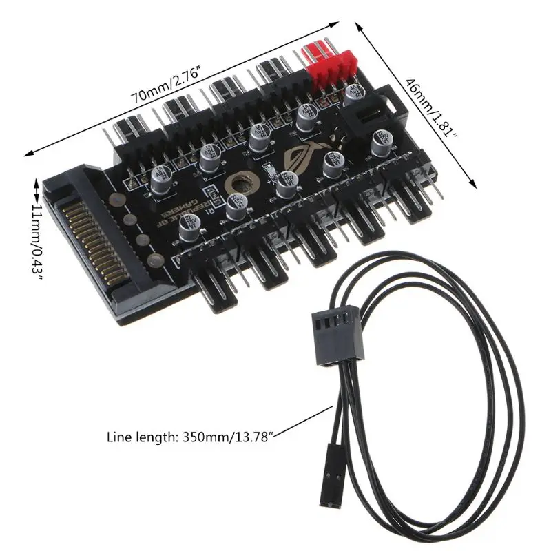 PWM вентилятор 10 Hub Sata Molex охлаждающий разветвитель вентилятора кабель регулятор