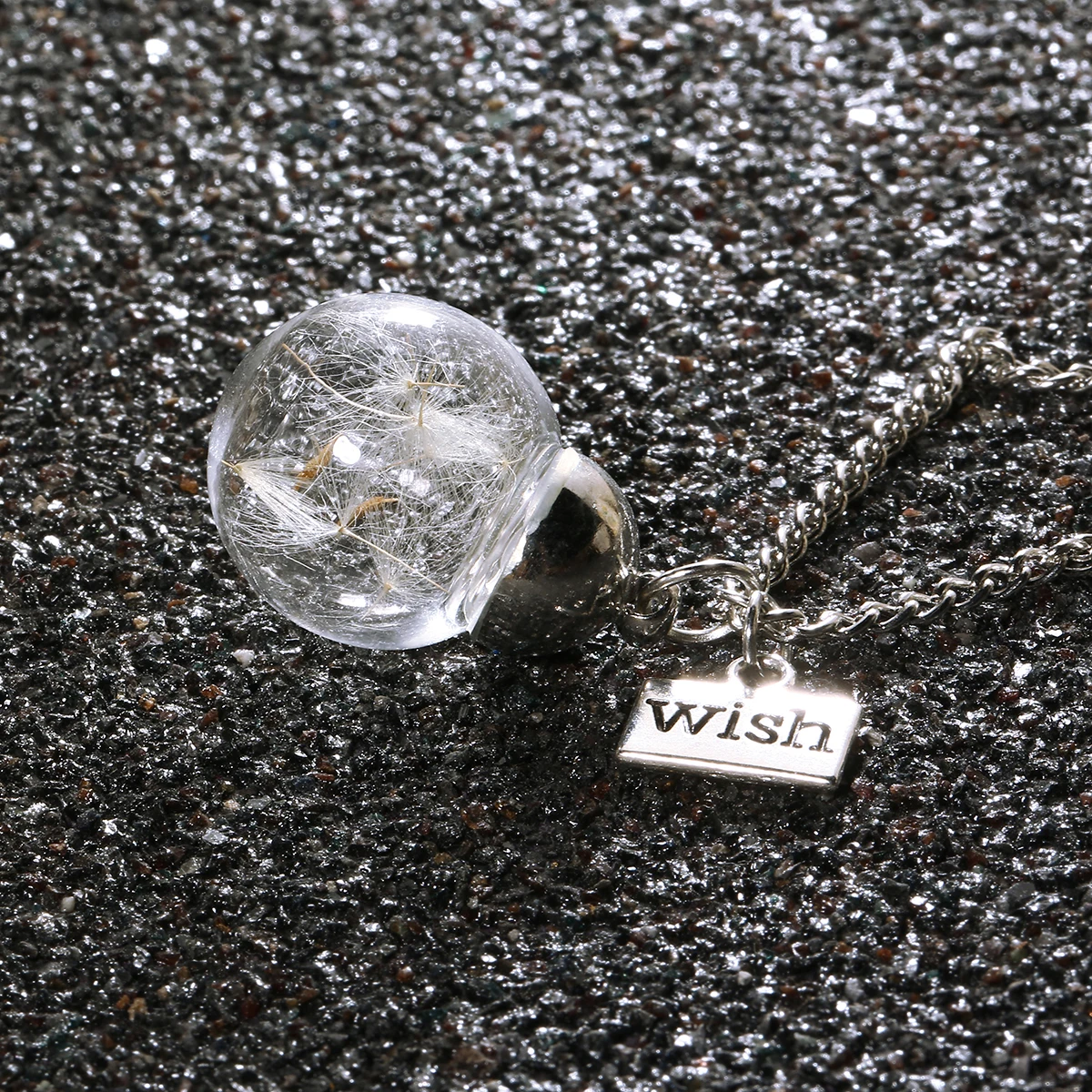 Новое модное колье с подвеской Lucky Wish натуральные семена одуванчика в стеклянной