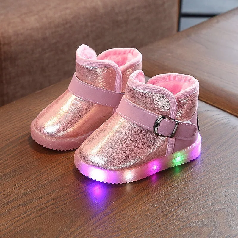 Новинка зимы 2019 модные короткие ботинки детская обувь для девочек толстые теплые