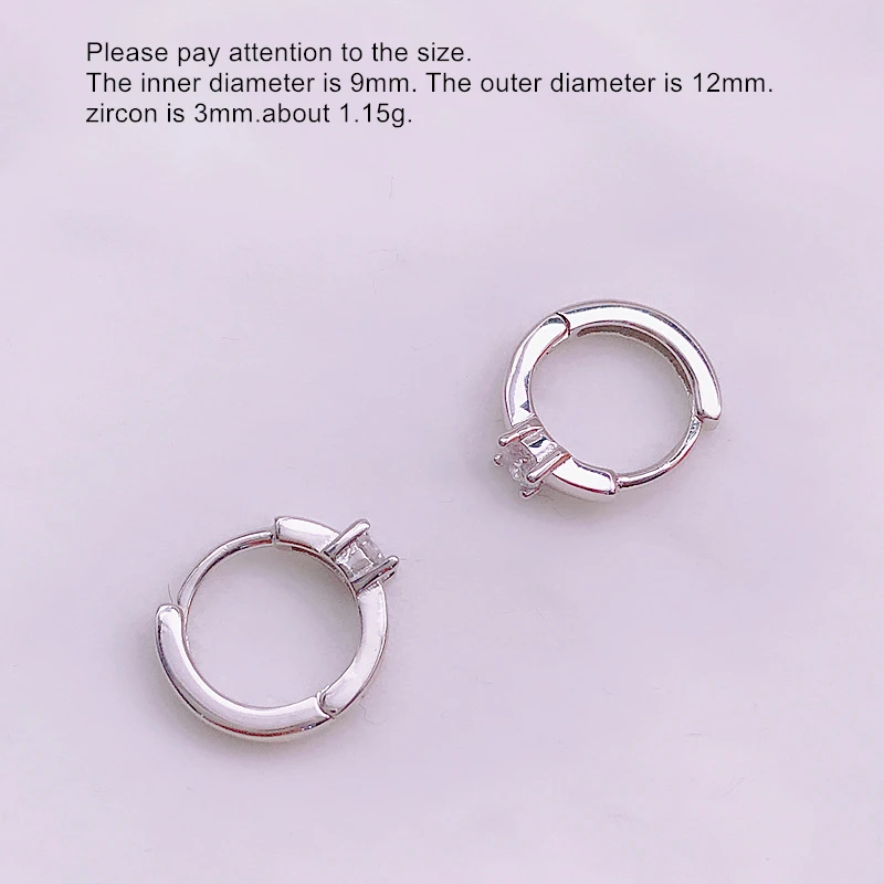Серьги из стерлингового серебра 925 пробы модное циркониевое мини ушное кольцо
