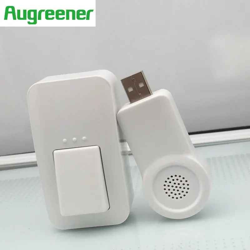 Новейший безбатарейный мини USB беспроводной дверной звонок Водонепроницаемый 433 МГц Электронные дверные звонки 220 В с 1 Кнопкой+ 1 приемником