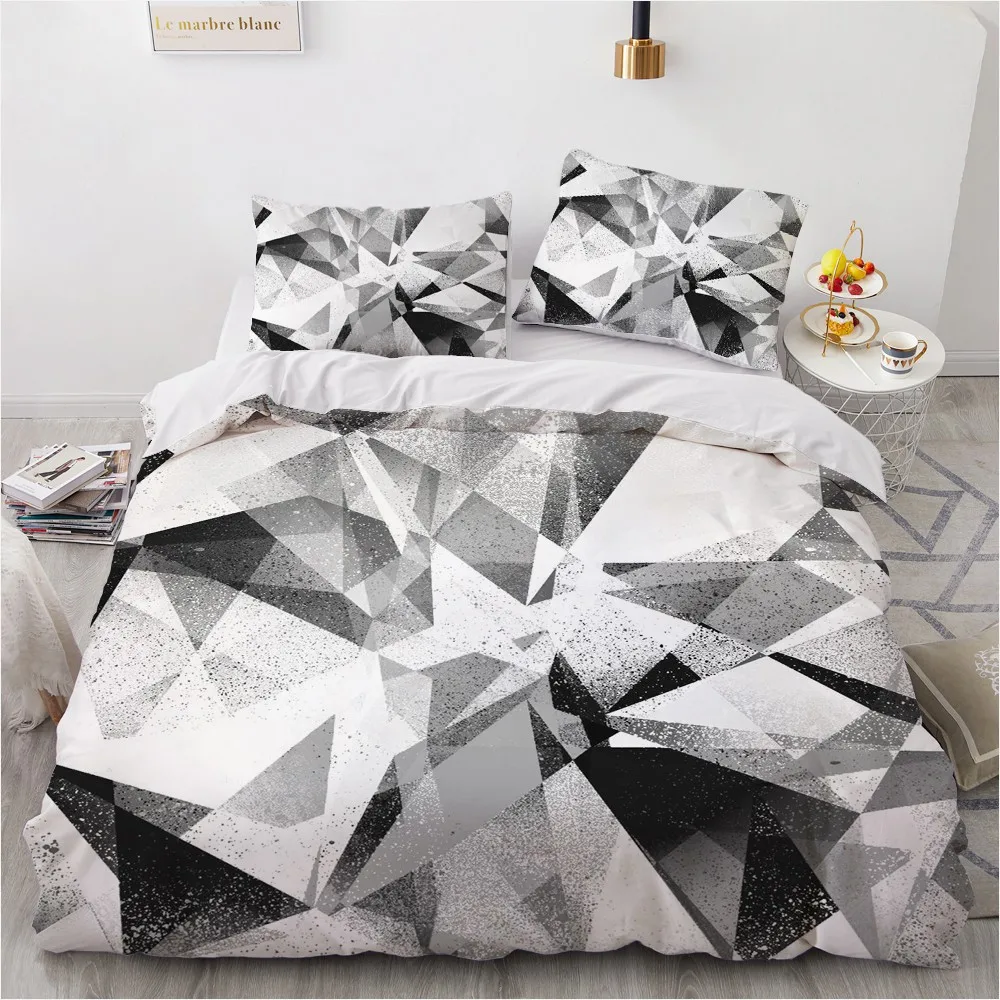Simple Bedding Sets 3D Marbling Duvet Quilt Cover Set Comforter Bed Linen Pillowcase King Queen Full Double Home Texitle | Дом и сад