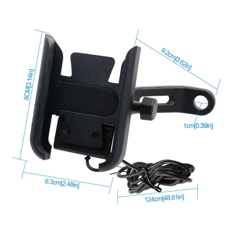 OOTDTY Metal Motorcycle Motorbike Mount Mobile Phone Holder Bracket With USB Charger Stand Car Support | Мобильные телефоны и