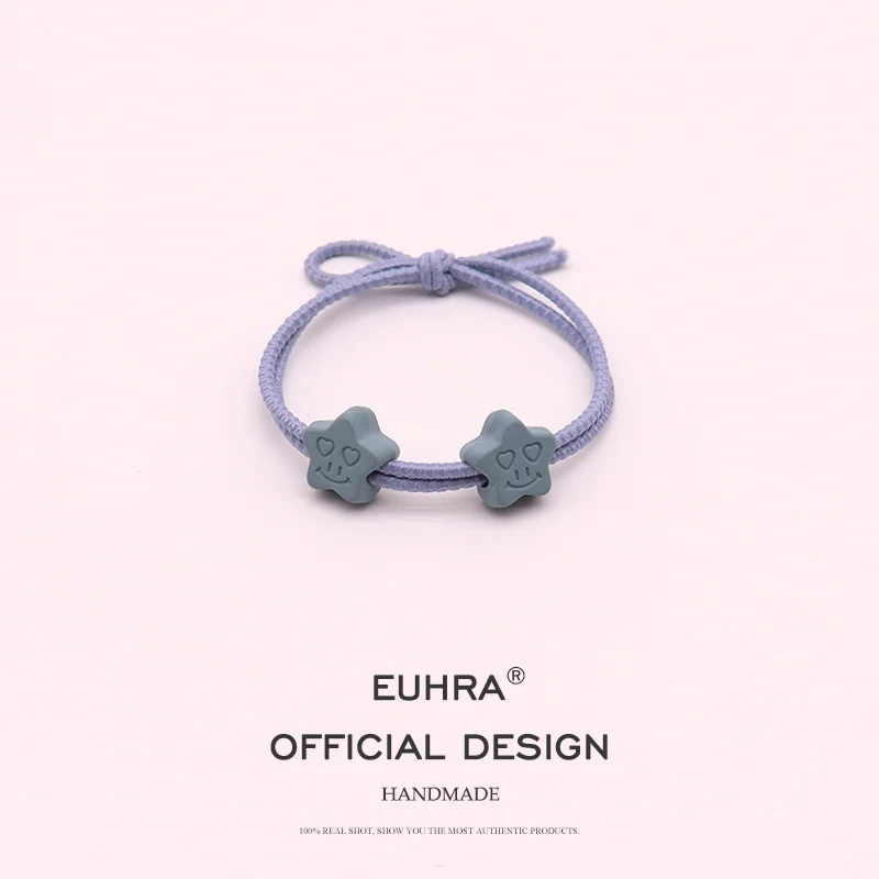 EUHRA 5 цветов улыбающиеся в виде звезды и сердца эластичные резинки для волос женская лента для волос Детские аксессуары для волос резинка