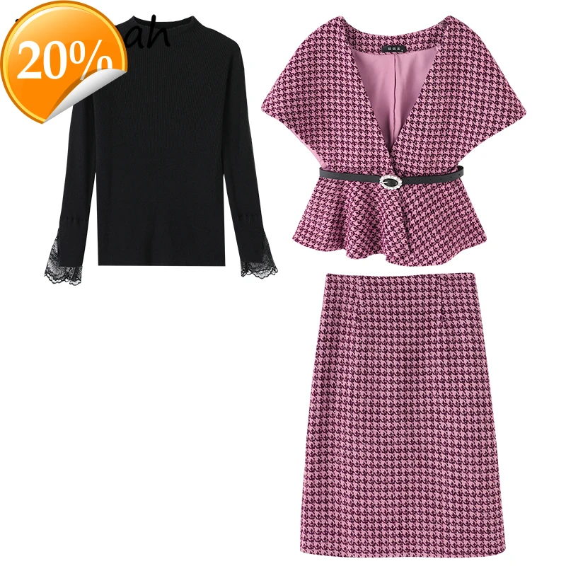 

Women Fashion Summer Designer 3-piece Law Printing Vest + Longarm String Tops + High waist skirts Three piece suits