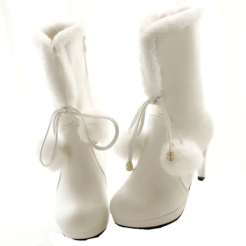 Новинка зимние женские ботинки до середины икры женская обувь из искусственной