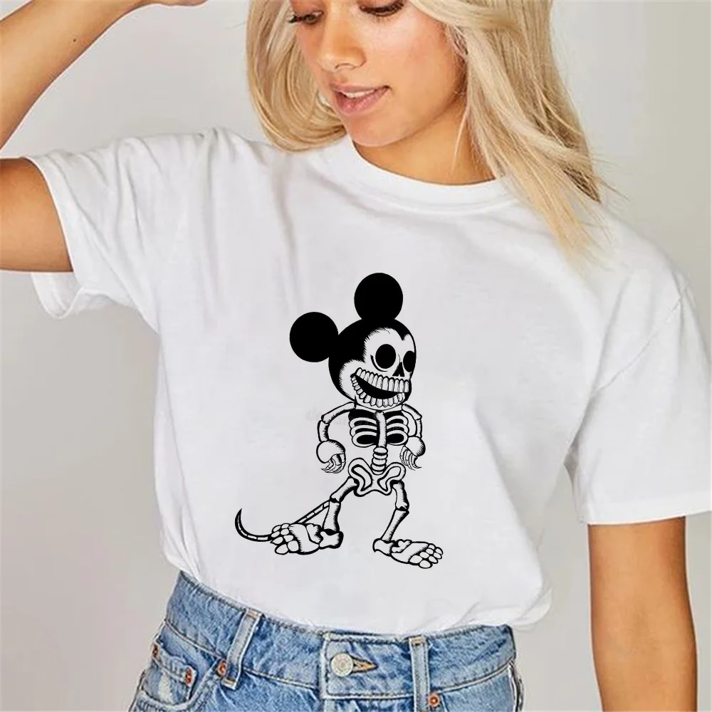 

Женская футболка с коротким рукавом и принтом Микки-Мауса