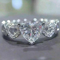 huitan new trend hollowed out love ring women inlaid crystal cz stone stylish party accessories hot selling romantic heart rings